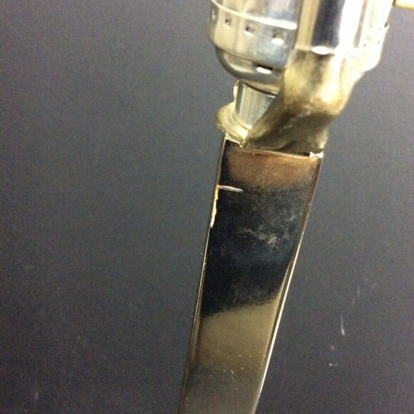 Vintage Chrome & Lucite Table Lamp With Harp 27 inches Tall 1970s 80s - Picture 3 of 7